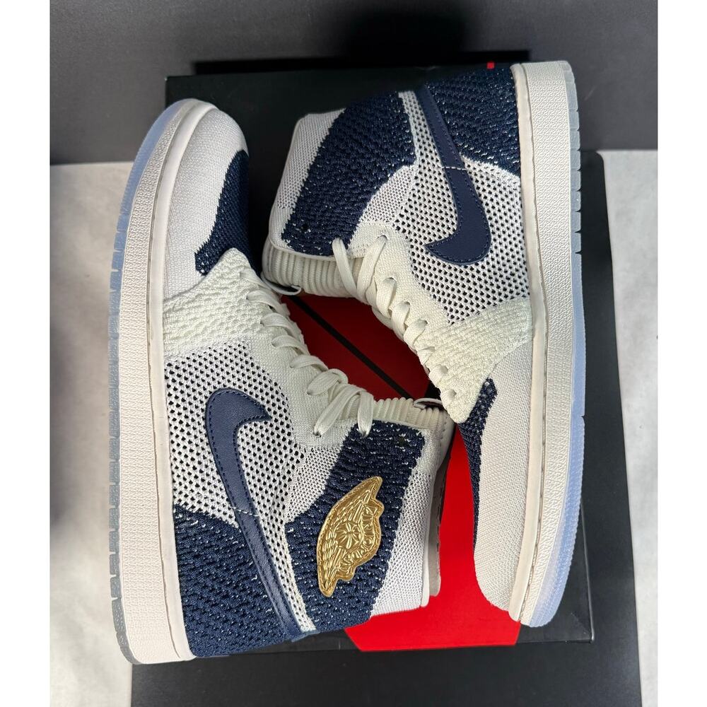 Nike Jordan 1 Retro High Flyknit “Derek Jeter RE2PECT” AH7233-105 Men's 9.5 NIB